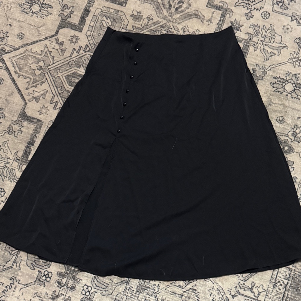 Elegant Black Button-Front Women's Skirt xl nwt